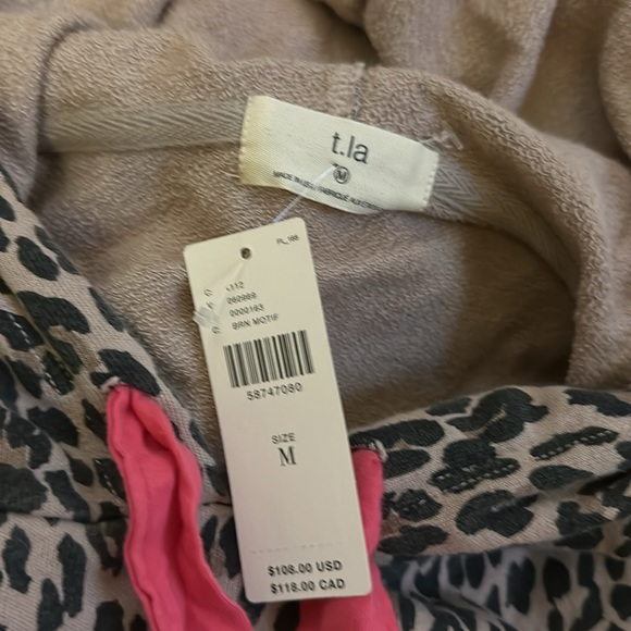 Anthropologie | t.la Weekender Leopard Sweatshirt W/Pink Strings - Picture 6 of 6